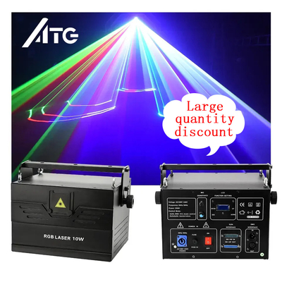 6kg 5-10W RGB Lumière pleine couleur Disco Night Club Effets spéciaux Lampes de scène LED Outdoor Laser Light Laser Dj