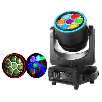 7PCS 40W RGBW 4 In1 LED Zoom Bee Eye Lumière de tête mobile avec lumière auxiliaire